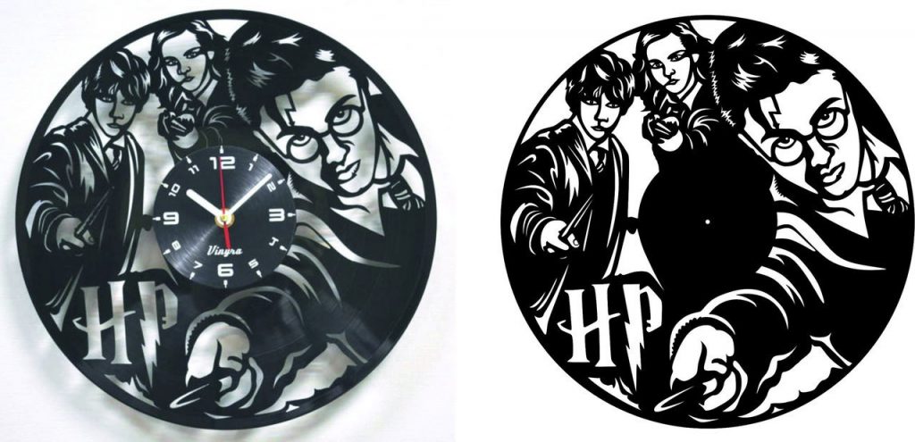 Dxf file HARRY POTTER Vinyl Record Clock cnc vector - Ready to Cut