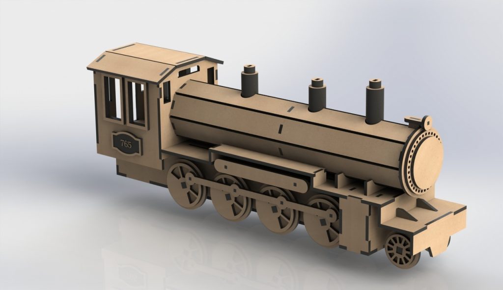 Locomotive train. Vector file for laser cdr file