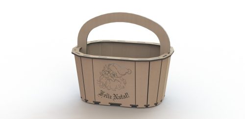 Festive Basket Box Design - Free Laser Cut DXF and SVG Files