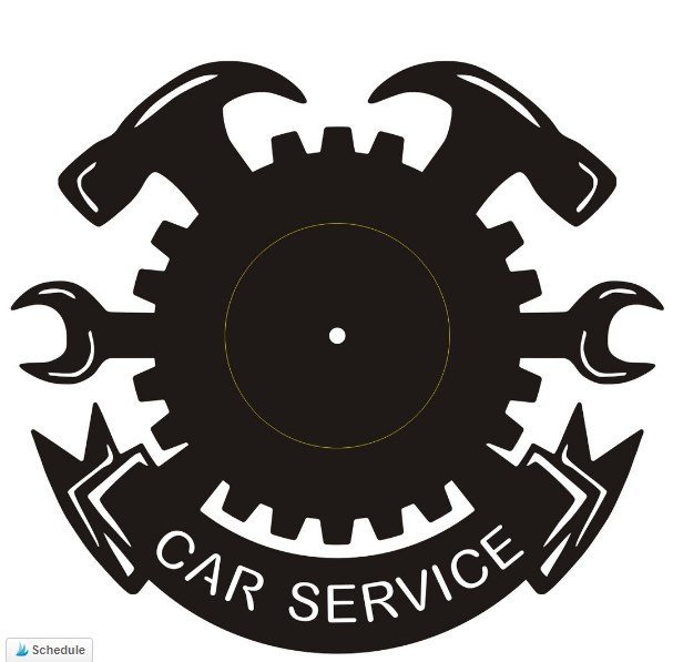 Clock vector Car Service dxf File