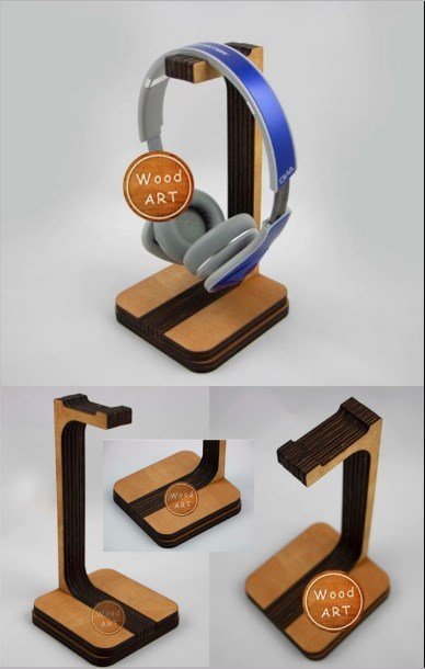 Laser Cut Headphone Stand Free Vector