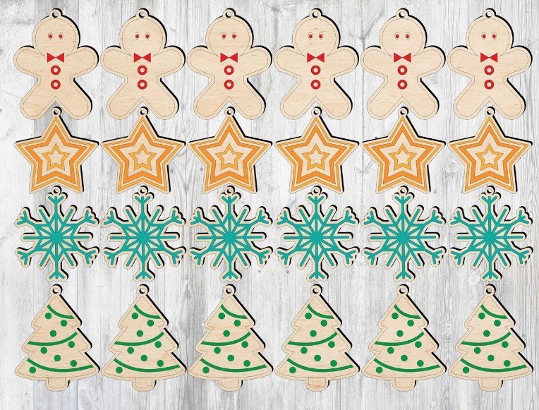 Laser Cut Snowflake Christmas Tree DXF Files