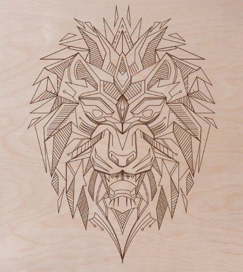 Laser Cut Engraving Lion Template Free Vector