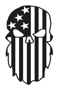 Beard Punisher USA Flag Skull free dxf silhouette - Free Vector