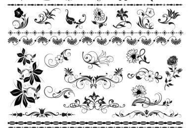 Black And White Flower Free DXF Files & Vectors download - Free Vector