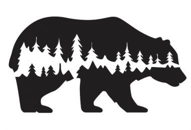 Bear And Mountains free plasma art dxf files download - Free Vector