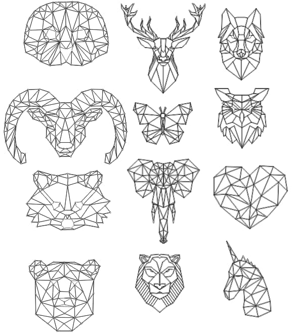 Free Vector Polygonal geometric animals SVG files download - Free Vector