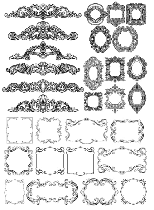 baroque frame vector free