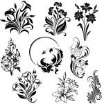 Decor Flower Vector cdr Set vector File download - Free Vector