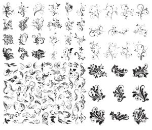 free vector floral swirls Set CDR File download - Free Vector