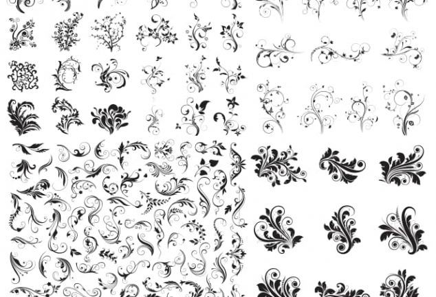 vector floral ornamental design elements set eps file download - Free ...