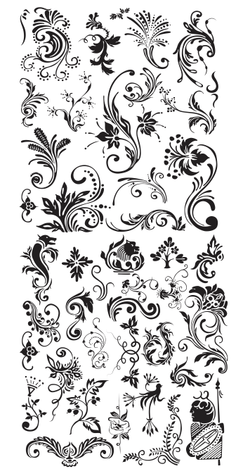 free vector swirls Set CDR file download - Free Vector