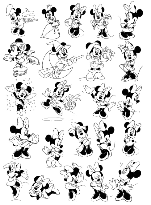 Minnie Mouse Vector PNG vector in SVG, PDF, AI, CDR format