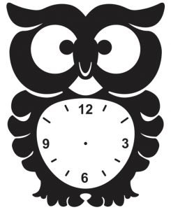 owl free vector Owl Wall Clock for laser cut - Free Vector