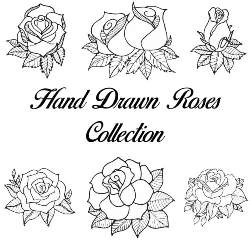 free vector hand drawn rose DXF file Download - Free Vector