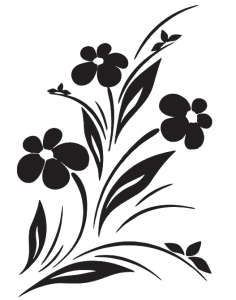 Simple Flower Designs Black And White Vector Art jpg - Free Vector