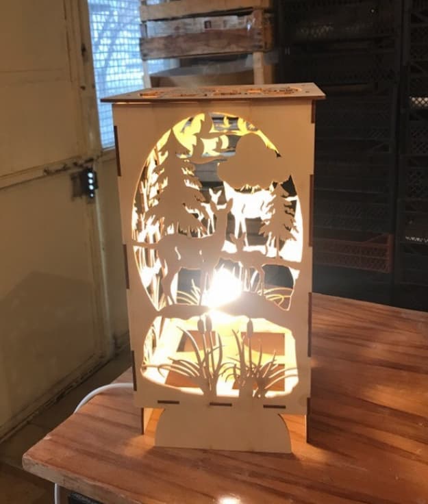 Wood Lantern, Laser Cut Floor Night Lamp Graphic by atacanwoodbox ·  Creative Fabrica