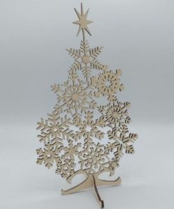 Laser Cut christmas tree snowflake DXF free Downnload - Free Vector