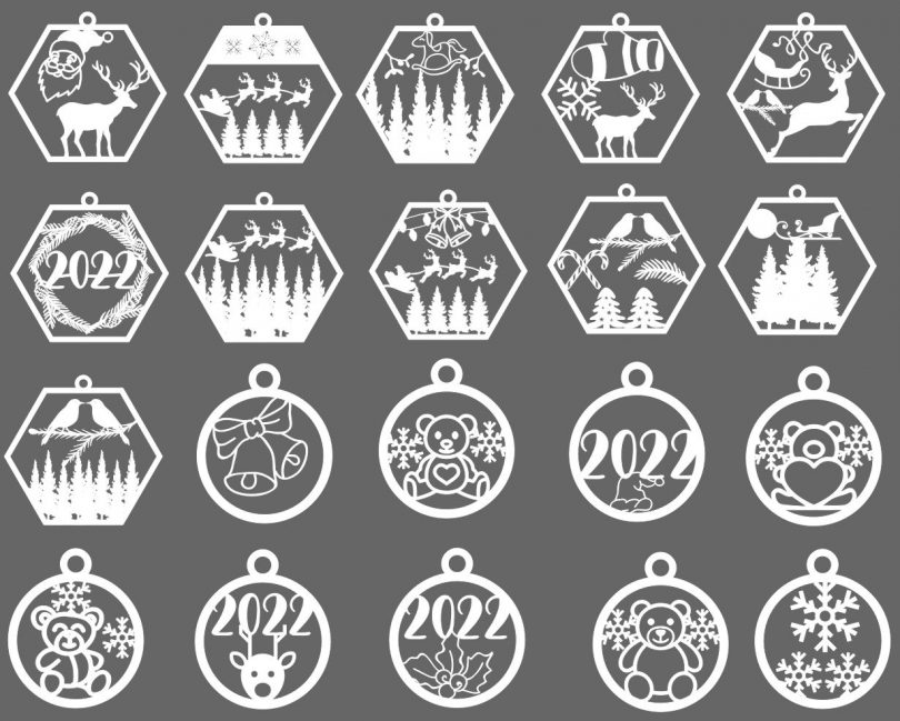 Free DXF files glowforge christmas ornaments - Free Vector