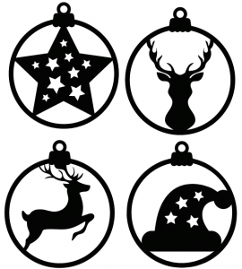 laser cut wood free download Christmas Ornaments - Free Vector