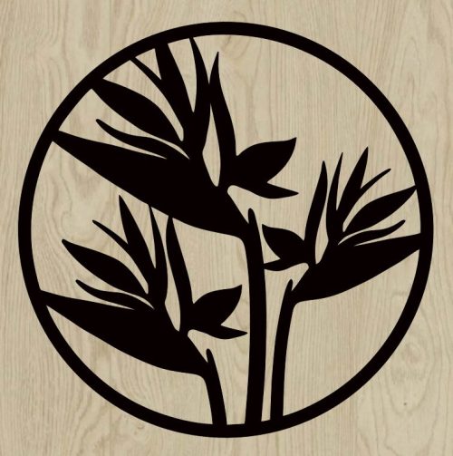 Bird of Paradise Laser Cut Design - Free DXF Vector