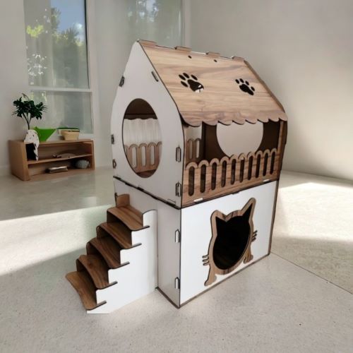 Free CNC File Cat House DXF Design Download