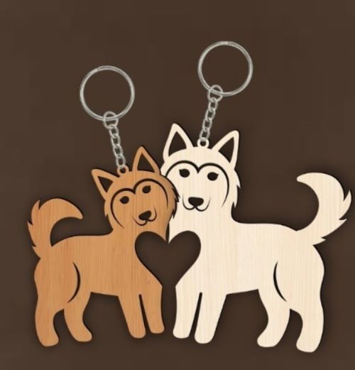 Free Laser cut files Dog Keychain SVG File