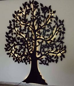 Laser Cut Decorative Wall Tree free dxf file - Free Vector