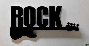 Laser Cut Guitar Wall Art Sign DXF File Free Download
