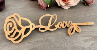 Laser Cut Wooden Love Rose Free DXF Files