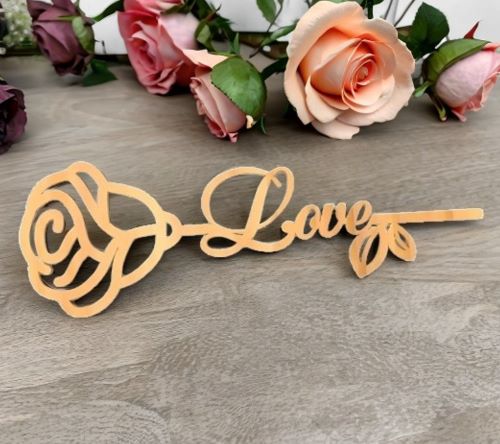 Laser Cut Wooden Love Rose Free DXF Files
