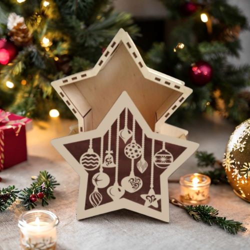Laser cut file Gift Christmas Box Free SVG