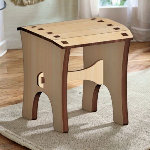 Laser cut kids wooden stool DXF Files For Free