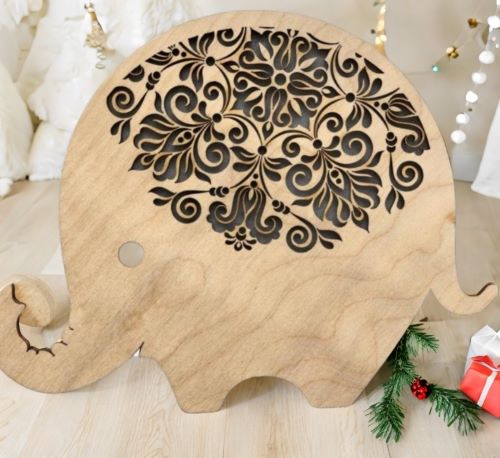 Decorative wooden elephant CDR Files For CorelDraw