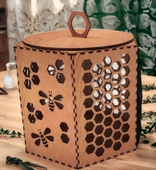 Laser Cut Wooden Honey Box Free SVG Files